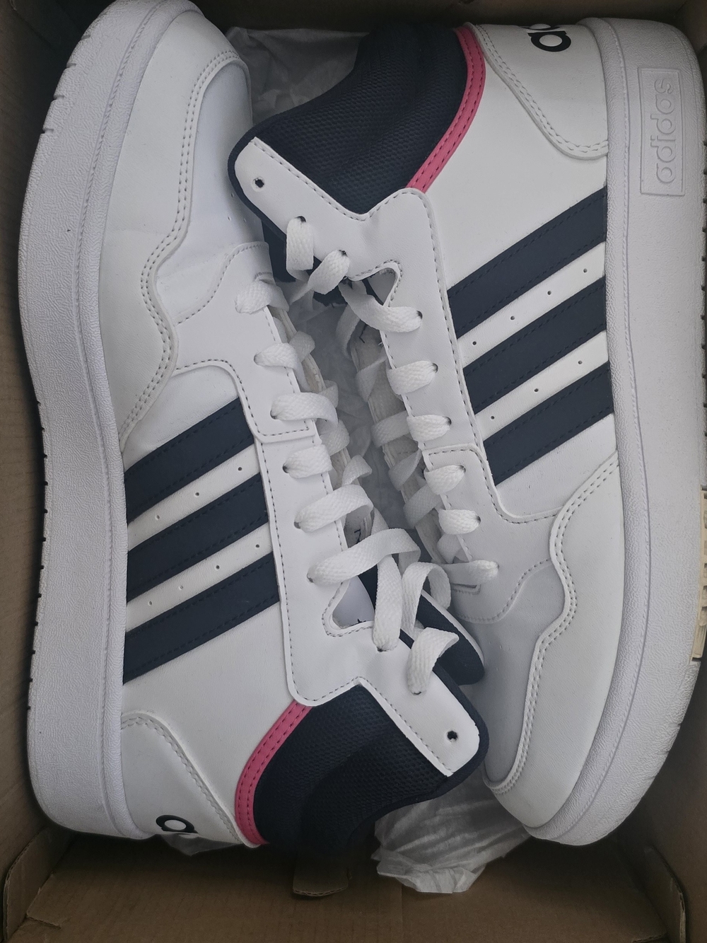 Adidas Women's Hoops 3.0 Mid Sneakers - Size 10 (No Insoles)